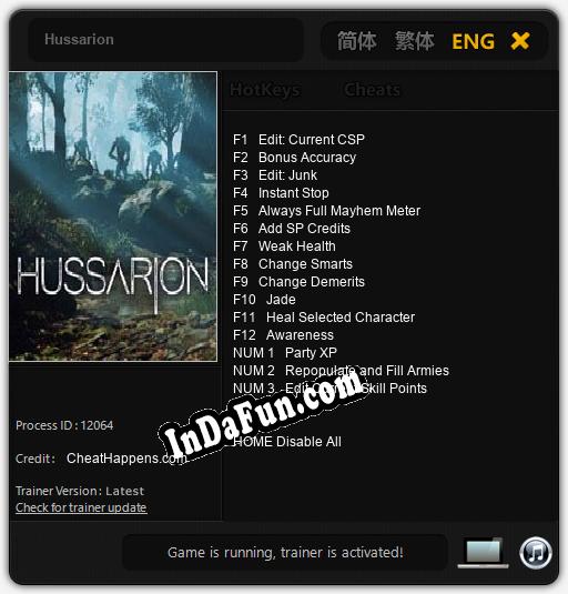 Hussarion: Cheats, Trainer +15 [CheatHappens.com]