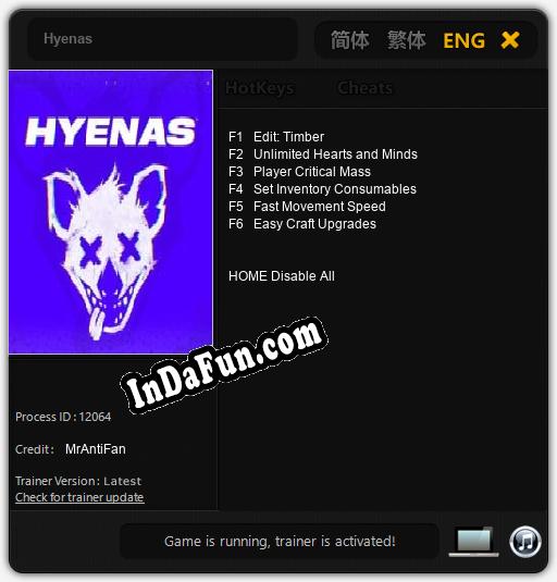 Hyenas: Cheats, Trainer +6 [MrAntiFan]