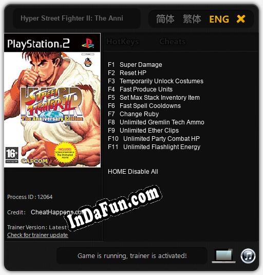 Hyper Street Fighter II: The Anniversary Edition: Cheats, Trainer +11 [CheatHappens.com]