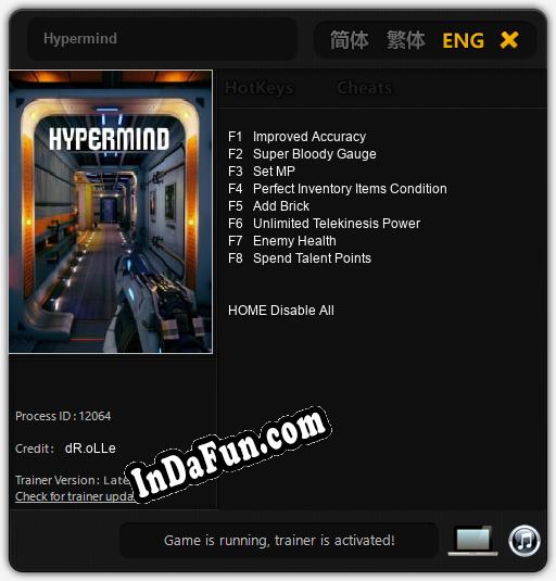 Hypermind: Cheats, Trainer +8 [dR.oLLe]