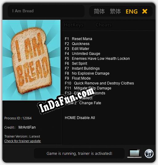 Trainer for I Am Bread [v1.0.2]