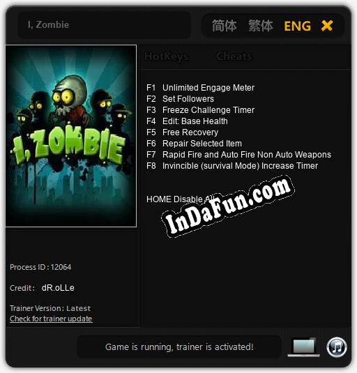 I, Zombie: TRAINER AND CHEATS (V1.0.8)