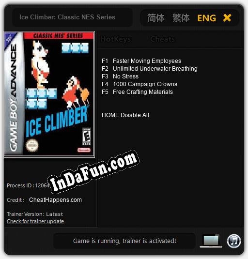 Trainer for Ice Climber: Classic NES Series [v1.0.9]