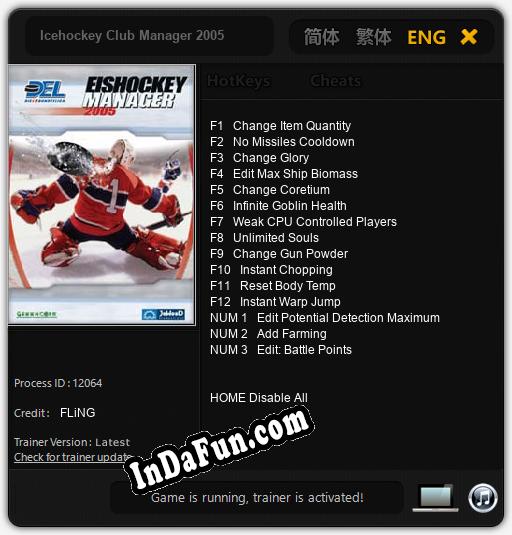 Trainer for Icehockey Club Manager 2005 [v1.0.6]