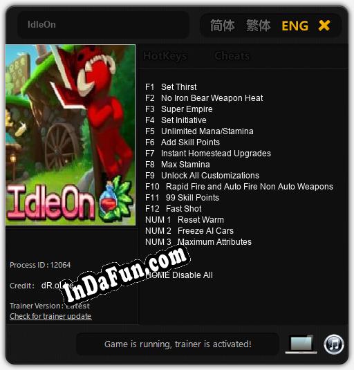 IdleOn: TRAINER AND CHEATS (V1.0.37)