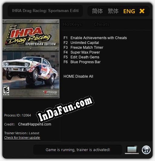 Trainer for IHRA Drag Racing: Sportsman Edition [v1.0.1]