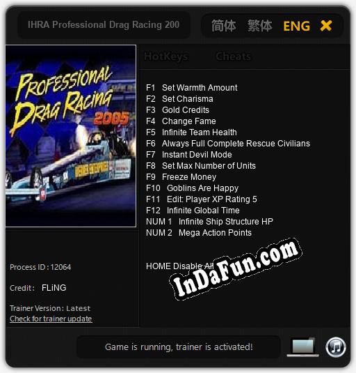 IHRA Professional Drag Racing 2005: Cheats, Trainer +14 [FLiNG]
