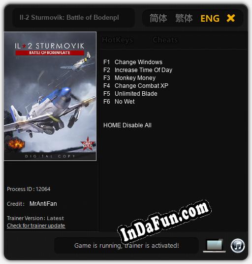 Trainer for Il-2 Sturmovik: Battle of Bodenplatte [v1.0.7]