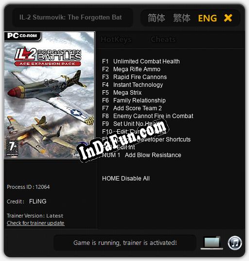 IL-2 Sturmovik: The Forgotten Battles Ace Exp. Pack: Cheats, Trainer +13 [FLiNG]
