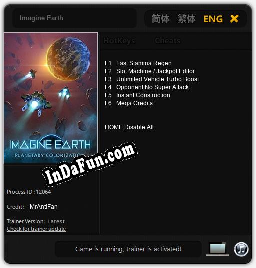 Trainer for Imagine Earth [v1.0.8]