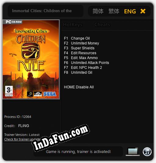 Immortal Cities: Children of the Nile: TRAINER AND CHEATS (V1.0.43)