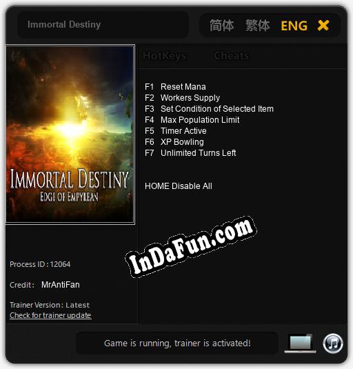 Immortal Destiny: Cheats, Trainer +7 [MrAntiFan]