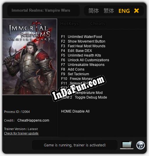 Immortal Realms: Vampire Wars: TRAINER AND CHEATS (V1.0.82)