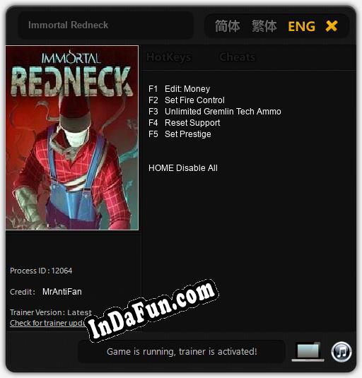 Trainer for Immortal Redneck [v1.0.3]