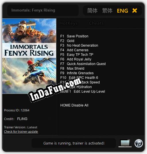 Trainer for Immortals: Fenyx Rising [v1.0.9]