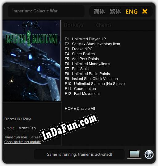 Imperium: Galactic War: Trainer +12 [v1.5]