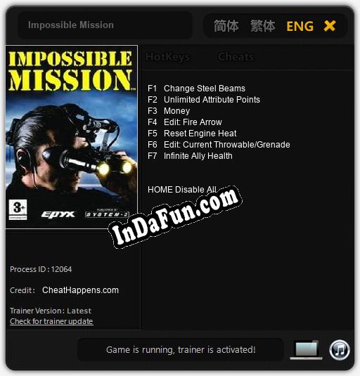 Trainer for Impossible Mission [v1.0.4]