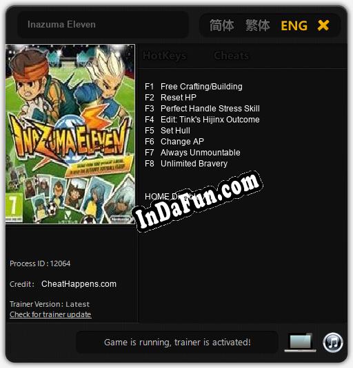 Inazuma Eleven: Trainer +8 [v1.8]