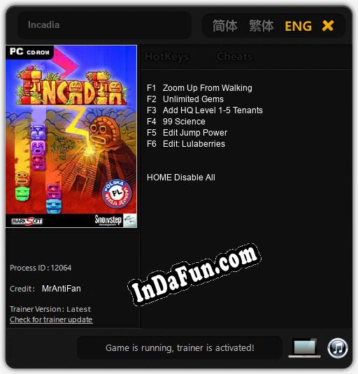 Incadia: Trainer +6 [v1.3]