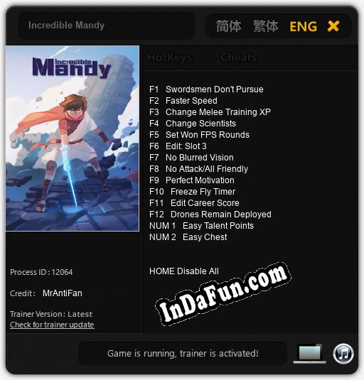 Incredible Mandy: TRAINER AND CHEATS (V1.0.58)