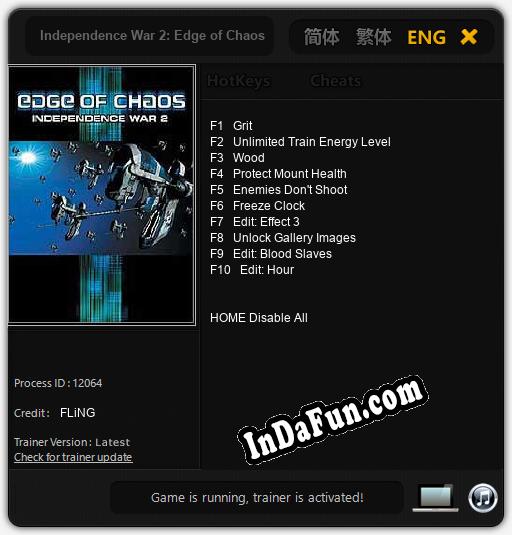 Independence War 2: Edge of Chaos: Trainer +10 [v1.6]