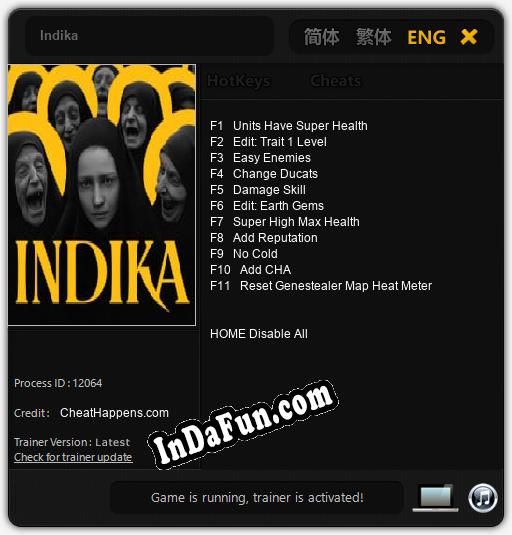 Indika: Cheats, Trainer +11 [CheatHappens.com]