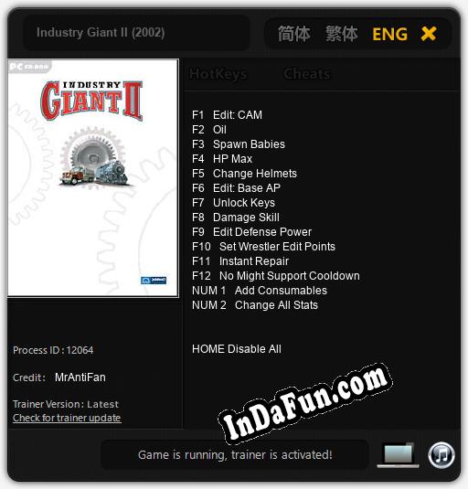 Trainer for Industry Giant II (2002) [v1.0.5]