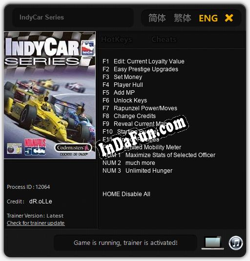 Trainer for IndyCar Series [v1.0.8]