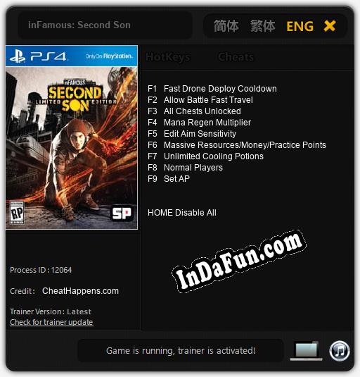 inFamous: Second Son: Trainer +9 [v1.1]