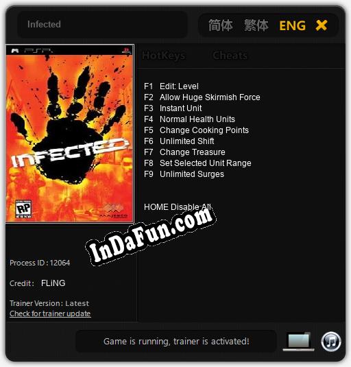 Infected: Cheats, Trainer +9 [FLiNG]