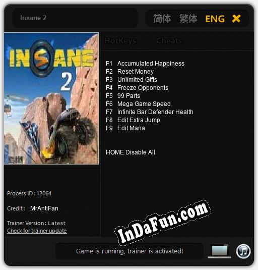 Trainer for Insane 2 [v1.0.6]