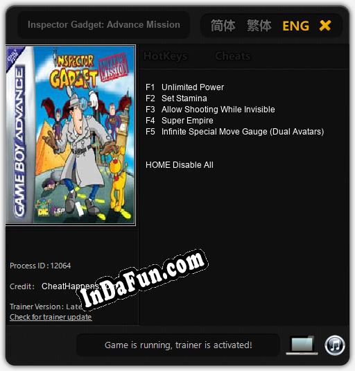 Inspector Gadget: Advance Mission: Trainer +5 [v1.9]