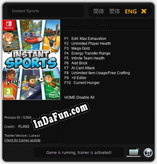 Instant Sports: Cheats, Trainer +10 [FLiNG]