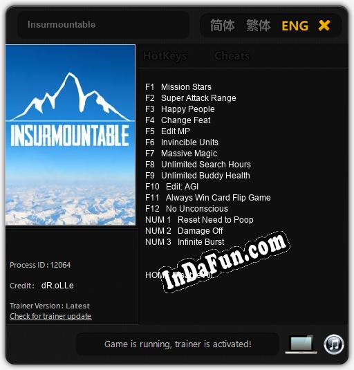 Insurmountable: TRAINER AND CHEATS (V1.0.92)