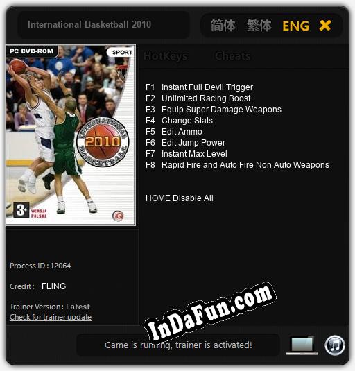 Trainer for International Basketball 2010 [v1.0.3]