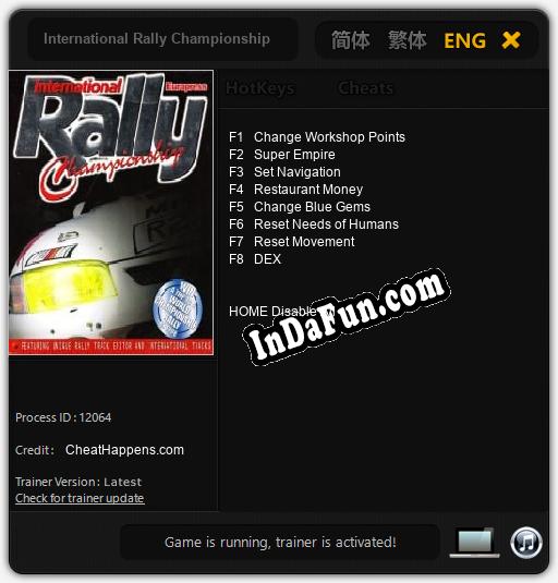 International Rally Championship: TRAINER AND CHEATS (V1.0.42)