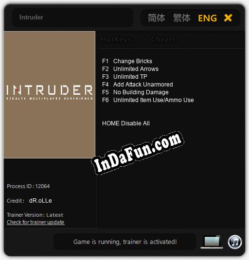 Intruder: Trainer +6 [v1.8]