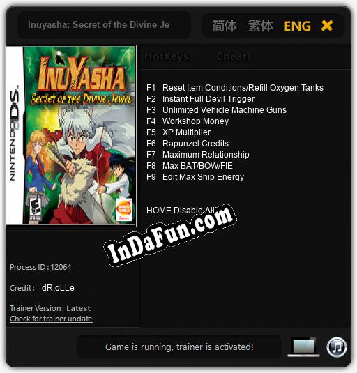 Inuyasha: Secret of the Divine Jewel: Cheats, Trainer +9 [dR.oLLe]