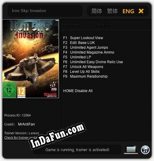 Iron Sky: Invasion: Trainer +9 [v1.8]