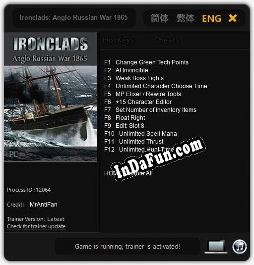 Ironclads: Anglo Russian War 1865: Cheats, Trainer +12 [MrAntiFan]