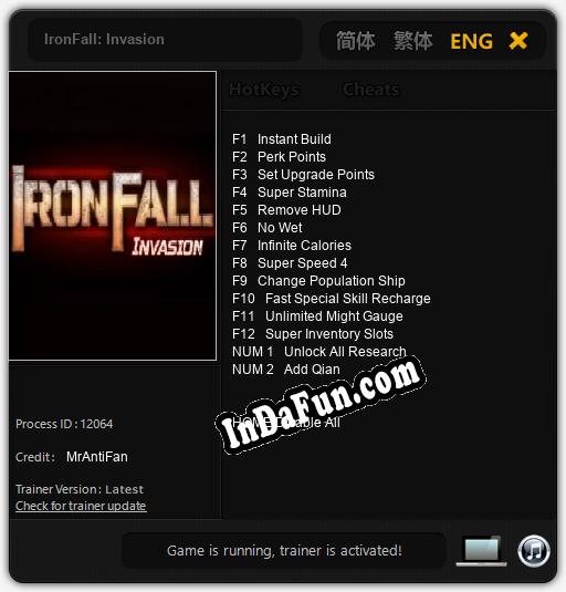 IronFall: Invasion: Cheats, Trainer +14 [MrAntiFan]