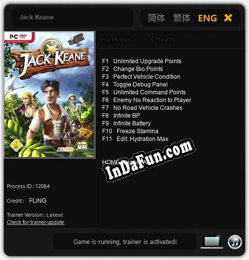 Jack Keane: Cheats, Trainer +11 [FLiNG]