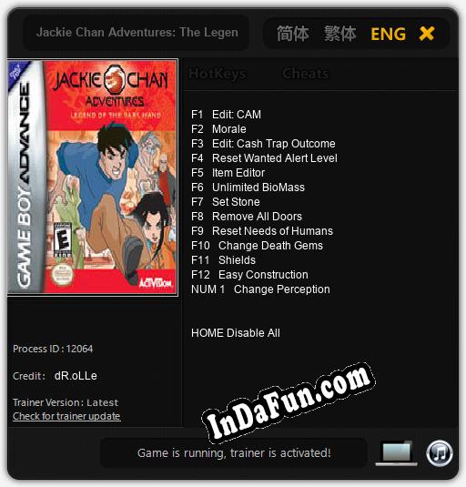Trainer for Jackie Chan Adventures: The Legend of the Dark Hand [v1.0.3]