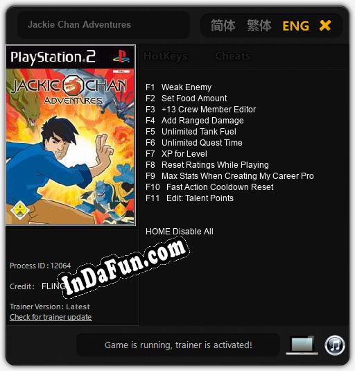 Trainer for Jackie Chan Adventures [v1.0.3]