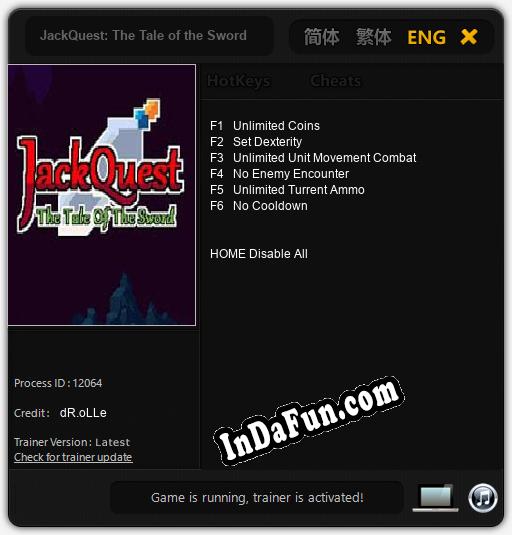 JackQuest: The Tale of the Sword: TRAINER AND CHEATS (V1.0.55)