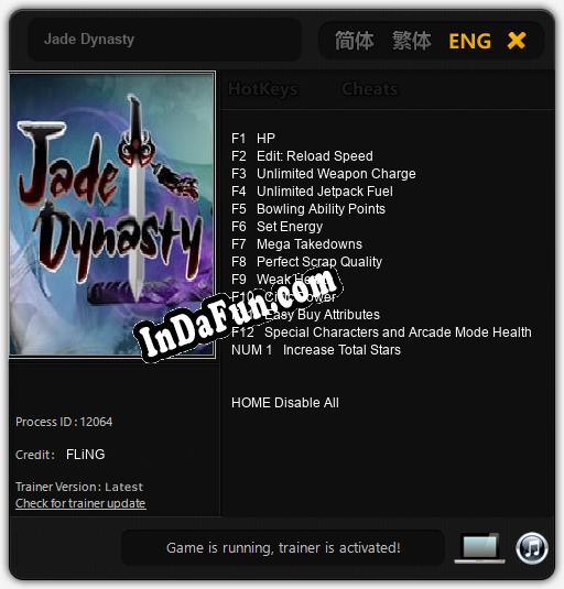 Trainer for Jade Dynasty [v1.0.7]