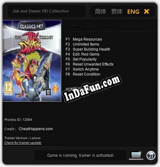 Jak and Daxter HD Collection: Trainer +8 [v1.3]