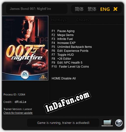 James Bond 007: NightFire: Trainer +10 [v1.2]