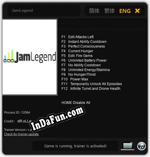 JamLegend: Cheats, Trainer +12 [dR.oLLe] » Free Download PC Games ...