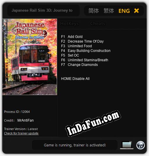 Trainer for Japanese Rail Sim 3D: Journey to Kyoto [v1.0.4]
